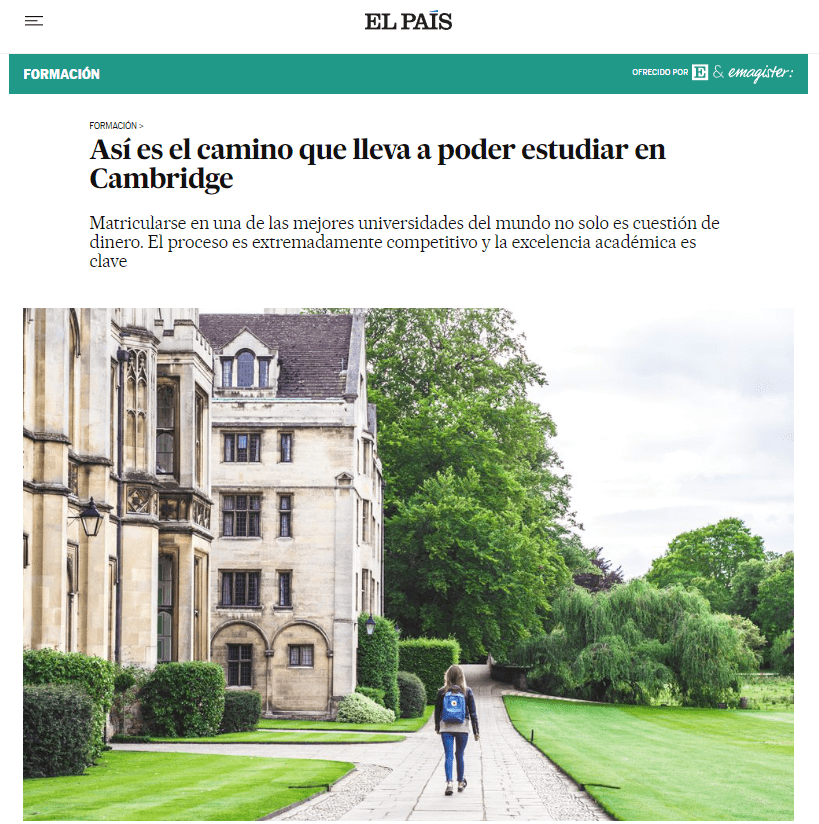 BSB Alumni Studying at Cambridge Interviewed by El País